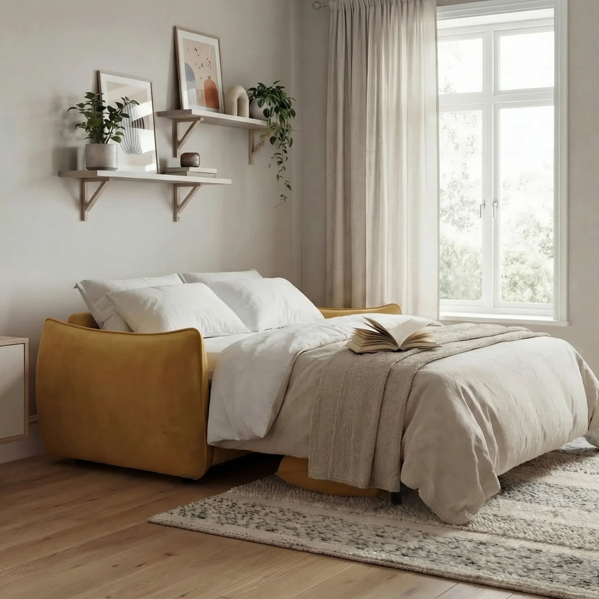 Divano letto Apollo aperto con materasso