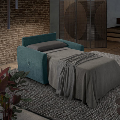 Poltrona letto Dioniso aperta, letto singolo