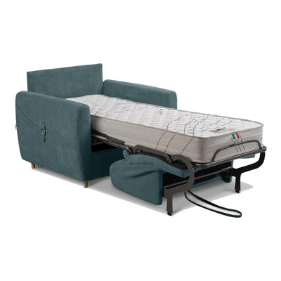 Poltrona letto Dioniso aperta con il materasso